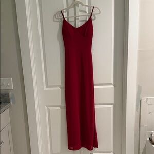 Elegant Red Spaghetti Strap Dress